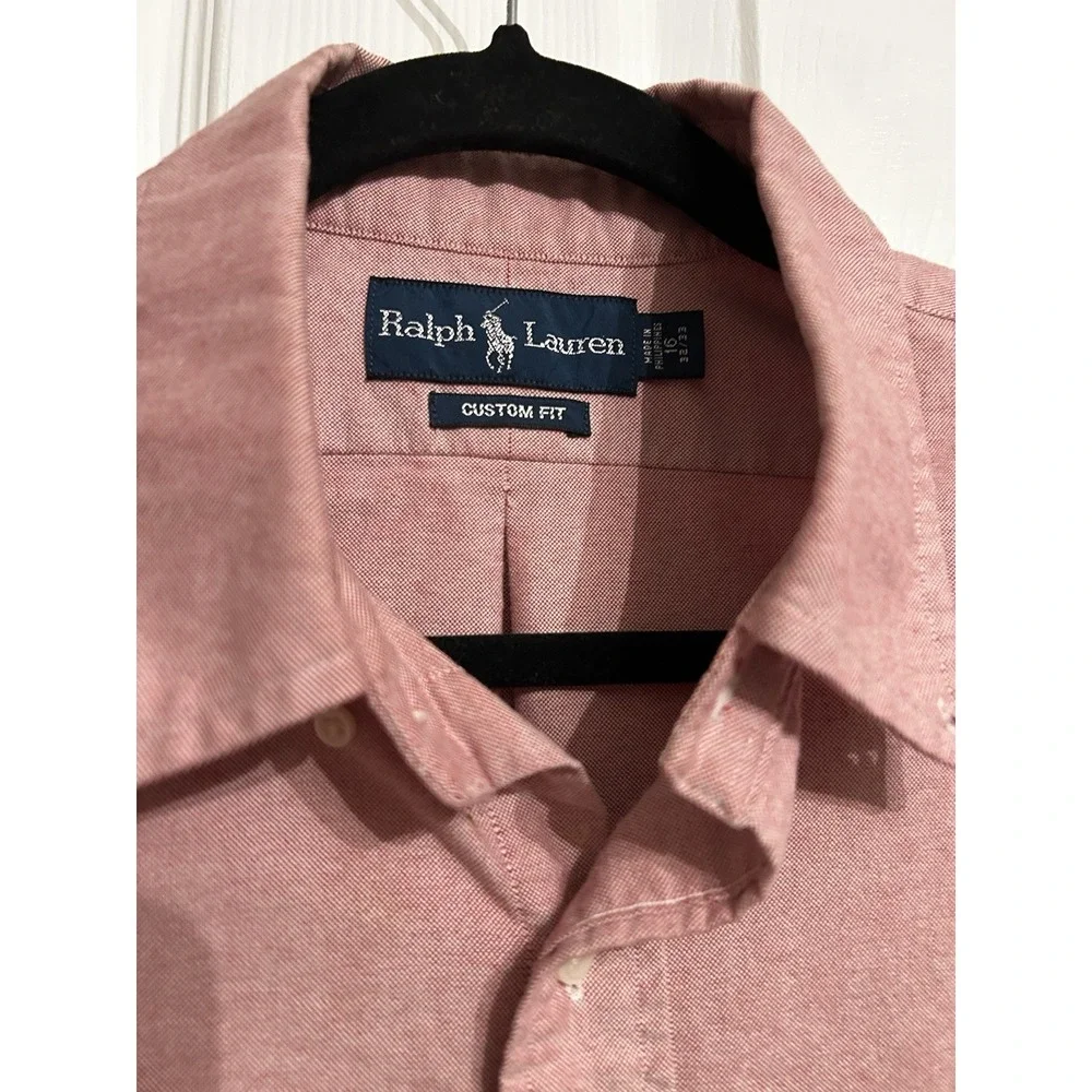 Polo Ralph Lauren Classic Fit Mens 16 Long Sleeve Shirt Flesh Pony Oxford Preppy